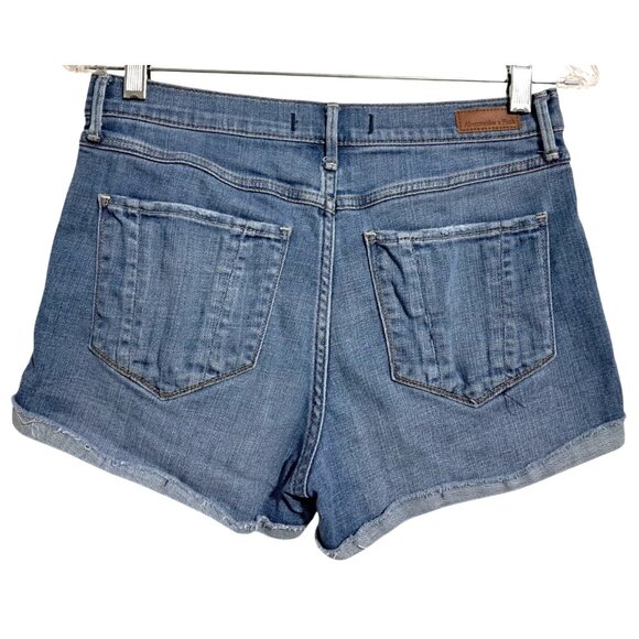 Abercrombie & Fitch Womens High-Rise Distressed Denim Mom Shorts Size 27 Button - Picture 4 of 12